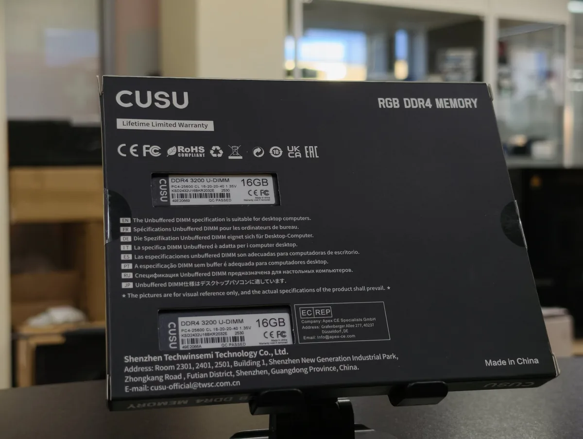 CUSU RGB комплект 32 ГБ (2х16 ГБ) 3200 МГц (новые) - фото 2