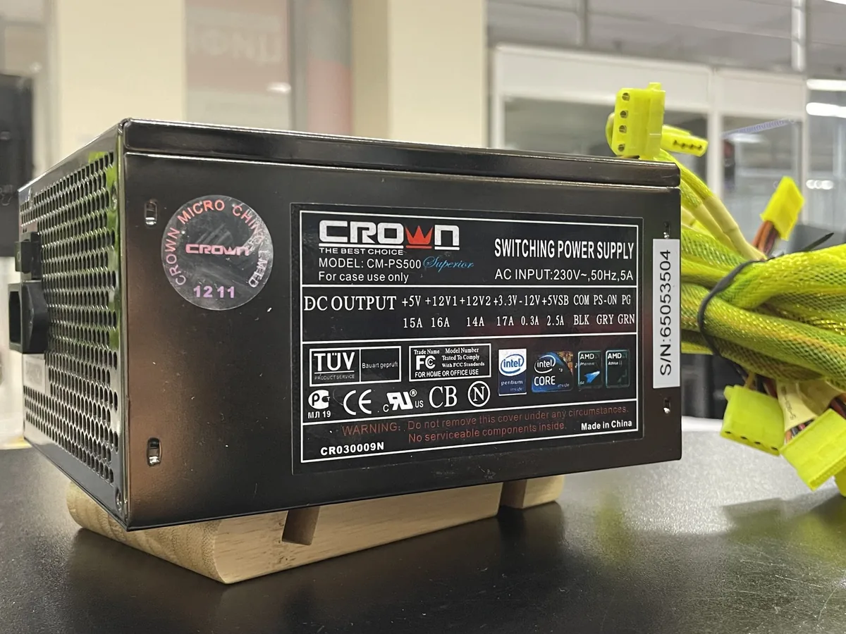 Блок питания 500 Вт Crown (CM-PS500) - фото 2
